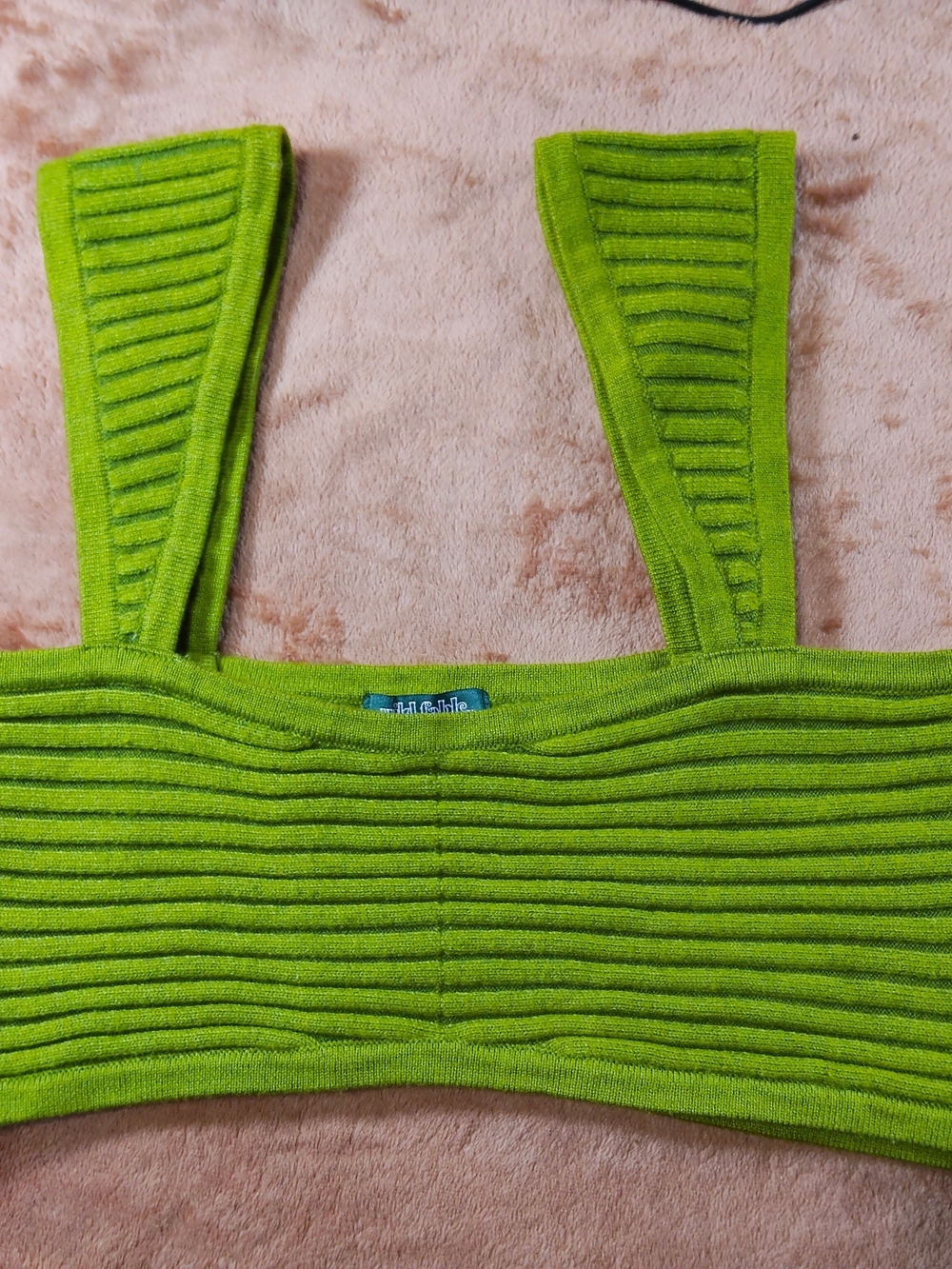 wild fable Lime Green Ribbed Bandeau Crop Top